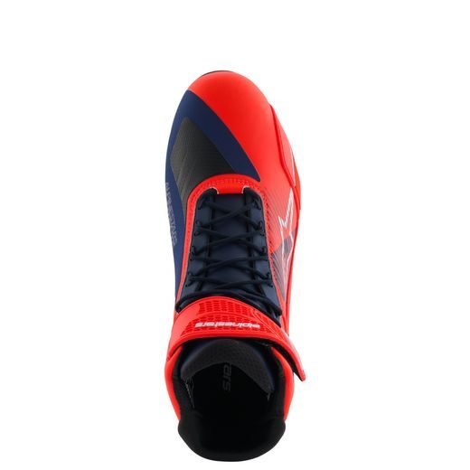 ALPINESTARS FASTER-4 MM93 KOLEKCIA – MOTOCYKLOVÉ TOPÁNKY NA CESTNÚ JAZDU (ČERVENÁ FLUO/MODRÁ/BIELA) 2025