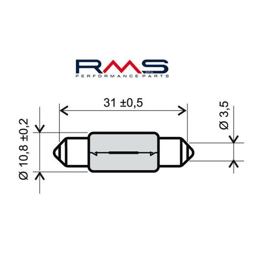 LAMP RMS 246510635 T11X35 S8,5 12V 10W