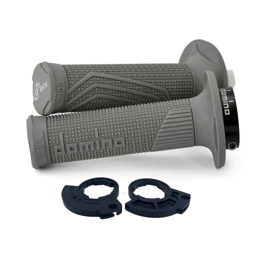 GRIPY LOCK-ON D100 (OFFROAD) DĹŽKA 125/130 MM (2 VAČKY), DOMINO (SIVÉ)