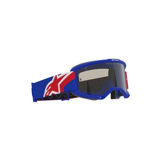 ALPINESTARS VISION SAND – MOTOKROSOVÉ OKULIARE NA MX A ENDURO (MODRÁ/ČERVENÁ/BIELA, TMAVO DYMOVÉ PLEXI) 2026