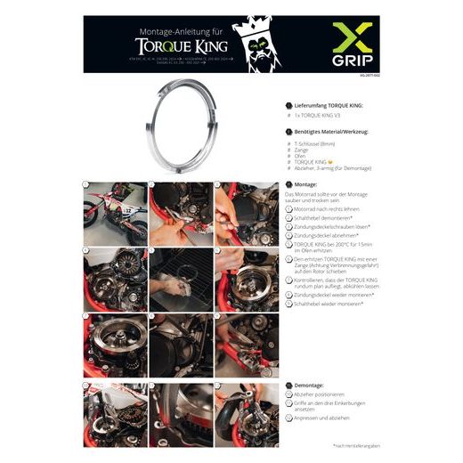 ZOTRVAČNÍK TORQUE KING V3 X-GRIP – STRIEBORNÁ – GASGAS EC 250 (2024 - 2025) A ĎALŠIE MODELY