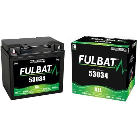 BATÉRIA 12 V, 53034 GÉL, 30AH, 300A, BEZÚDRŽBOVÁ GÉL TECHNOLÓGIE 178X123X166 FULBAT (AKTIVOVANÁ VO VÝROBE)