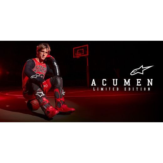 NOHAVICE TECHSTAR 2023 LIMITOVANÁ EDÍCIA ACUMEN, ALPINESTARS (ČERVENÁ/ČERNÁ/BÍLÁ)