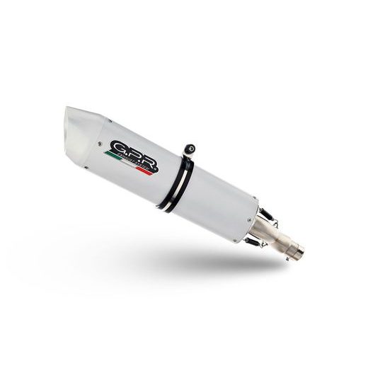 SLIP-ON EXHAUST GPR ALBUS CERAMIC CAN.6.1.ALB WHITE GLOSSY INCLUDING REMOVABLE DB KILLER AND LINK PIPE