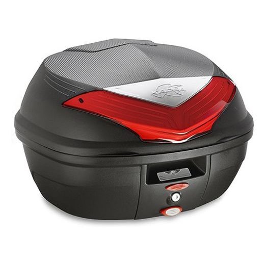 MONOLOCK TOPCASE, KAPPA (35L, ČIERNY NELAKOVANÝ + ČERVENÁ ODRAZKA)
