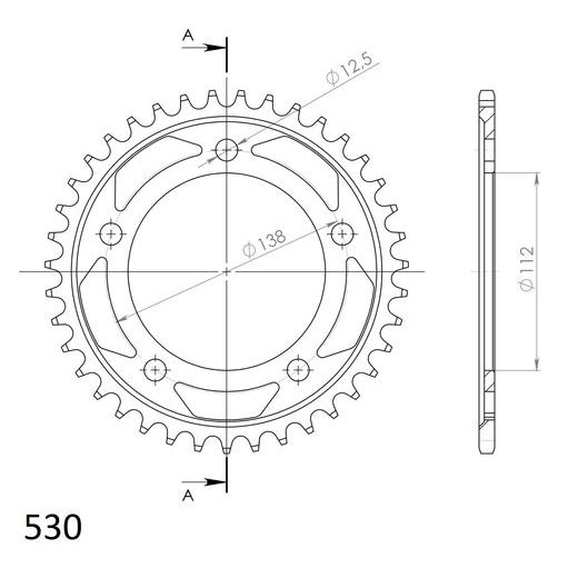REŤAZOVÁ ROZETA SUPERSPROX RFE-302:39-BLK ČIERNA 39 ZUBOV,530