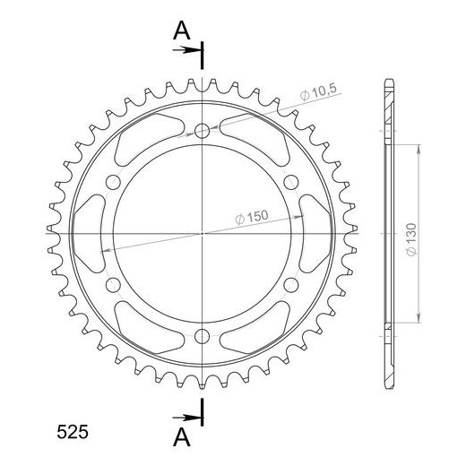 REŤAZOVÁ ROZETA SUPERSPROX RFE-300:43-BLK ČIERNA 43 ZUBOV,525