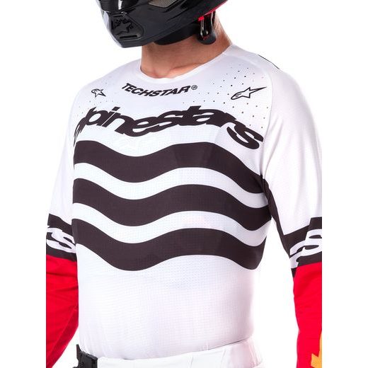 ALPINESTARS TECHSTAR LIMITOVANÁ EDÍCIA DEEP – MOTOKROSOVÝ DRES NA MX A ENDURO (ČIERNA/BIELA/ČERVENÁ FLUO/ORANŽOVÁ) 2025