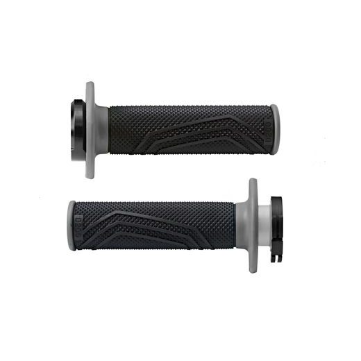 GRIPY LOCK-ON D100 (OFFROAD) DĹŽKA 125/130 MM (6 VAČEK), DOMINO (ČIERNO-SIVÉ)