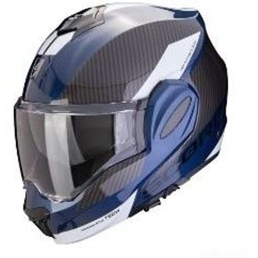 SCORPION PREKLÁPACIA PRILBA NA MOTOCYKEL EXO-TECH EVO TEAM, ČIERNA/MODRÁ
