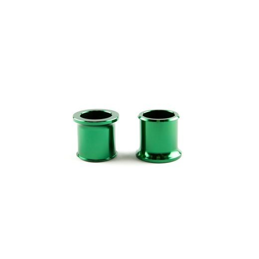 AWORKX DIŠTANČNÉ PUZDRÁ PREDNÉHO KOLESA (DIŠTANČNÉ PODLOŽKY, VYMEDZOVACIE PUZDRÁ), ZELENÉ – KAWASAKI KX 125 / 250 '06–'08, KX-F 250 '06–'20, KX-F 450 '06–'18 (AW-20173)