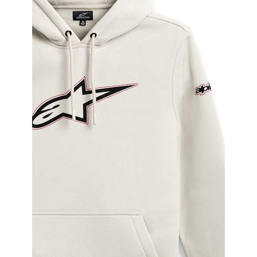ALPINESTARS INSIGNIA HOODIE – VOĽNOČASOVÁ MOTO MIKINA (SVETLÁ OFF WHITE)