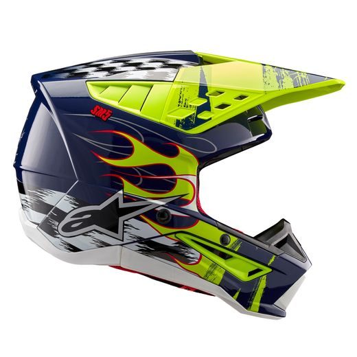 PŘILBA S-M5 RASH, ALPINESTARS (TMAVĚ MODRÁ/ŽLUTÁ FLUO) 2024