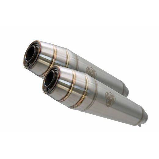 DUAL UNIVERSAL SILENCER KIT GPR DEEPTONE CAFE.7.DE BRUSHED STAINLESS STEEL WITHOUT LINK PIPES