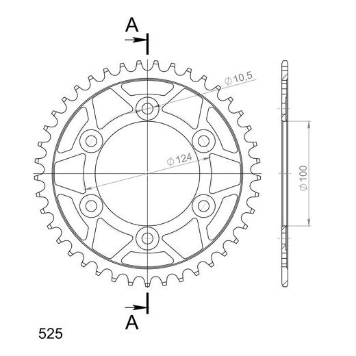 REŤAZOVÁ ROZETA SUPERSPROX RFE-735:41-BLK ČIERNA 41 ZUBOV,520