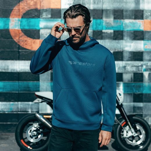 ALPINESTARS DATRIX HOODIE – VOĽNOČASOVÁ MOTO MIKINA (MODRÁ)