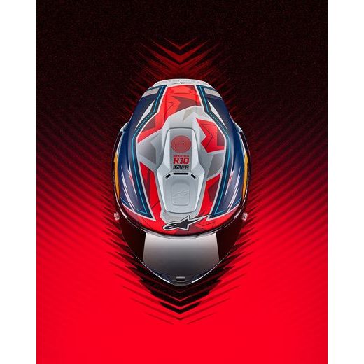PŘILBA SUPERTECH R10 LIMITOVANÁ EDICE PEDRO ACOSTA, ALPINESTARS (MODRÁ/ČERVENÁ/BÍLÁ MATNÁ) 2025