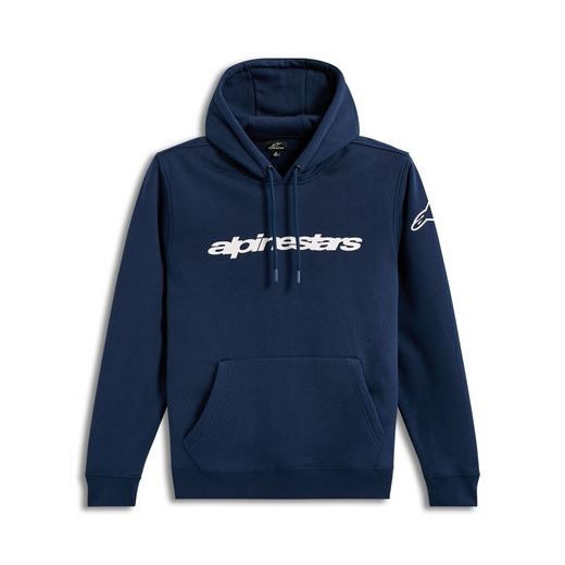 ALPINESTARS RACE WORDMARK HOODIE – VOĽNOČASOVÁ MOTO MIKINA (MODRÁ/BIELA)