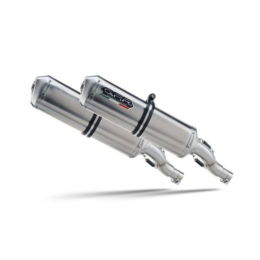 DVOJITÁ KONCOVKA VÝFUKU SLIP - ON GPR SATINOX D.15.6.SAT BRUSHED STAINLESS STEEL INCLUDING REMOVABLE DB KILLERS AND LINK PIPES