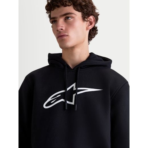 ALPINESTARS AGELESS HOODIE 3 – VOĽNOČASOVÁ MOTO MIKINA (ČIERNA/BIELA)