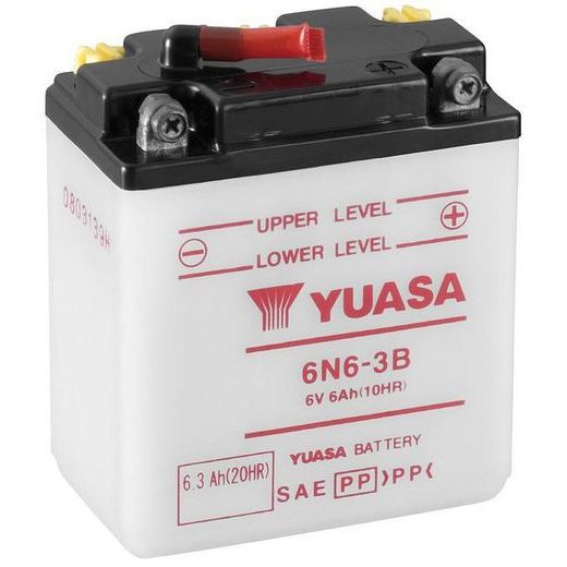 MOTOCYKLOVÁ BATÉRIA 6V, 6N6-3B, 6,3AH, KONVENČNÉ 99X57X111, YUASA ORIGINÁL (SUCHÁ-NENAPLNENÁ, BEZ ELEKTROLYTU)