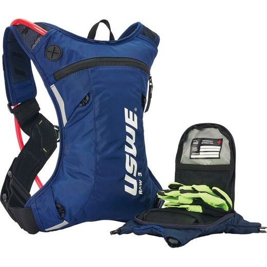 BATOH ENDURO RAW 3, USWE - ŠVÉDSKO (FACTORY MODRÁ, OBJEM 3L, HYDROBAG 1,5L)