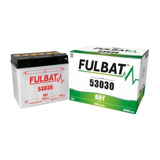BATÉRIA 12 V, 53030, 30AH, 300A, PRAVÁ, KONVENČNÉ 186X130X171, FULBAT (VR. BALENIE ELEKTROLYTU)