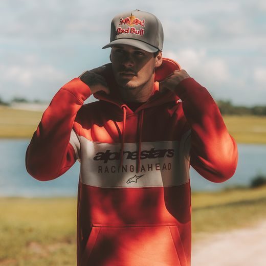 ALPINESTARS CUBIC HOODIE – VOĽNOČASOVÁ MOTO MIKINA (ČERVENÁ/SIVÁ)