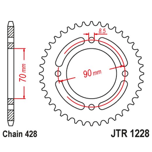 REŤAZOVÁ ROZETA JT JTR 1228-34 34 ZUBOV,428