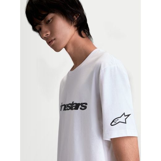 ALPINESTARS RACE WORDMARK CSF – VOĽNOČASOVÉ MOTO TRIČKO (BIELA/ČIERNA)