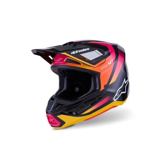 PRILBA SM7 RISE, ALPINESTARS (ČERNÁ/ŽLUTÁ/RŮŽOVÁ FLUO) 2026
