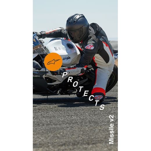 JEDNODIELNA KOMBINÉZA MISSILE 2 2022, TECH-AIR KOMPATIBILNÝ, ALPINESTARS (ČERNÁ/BÍLÁ/ČERVENÁ FLUO)