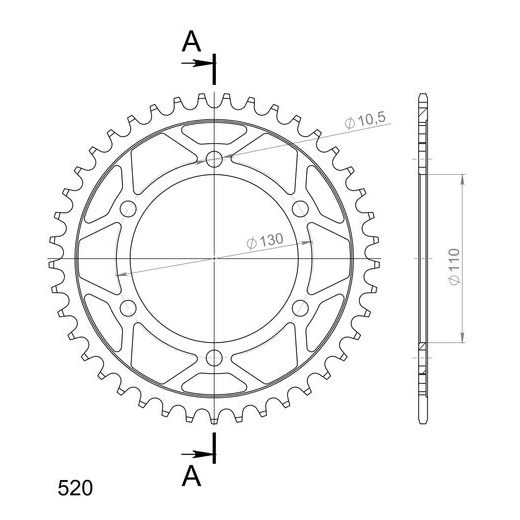 REŤAZOVÁ ROZETA SUPERSPROX RFE-486:41-BLK ČIERNA 41 ZUBOV,520