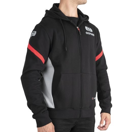 MIKINA RACING, OXFORD (ČERNÁ/ŠEDÁ/ČERVENÁ)