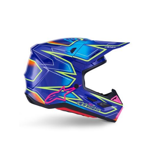 PRILBA SM7 CAST, ALPINESTARS (MODRÁ/RŮŽOVÁ/ŽLUTÁ FLUO) 2026