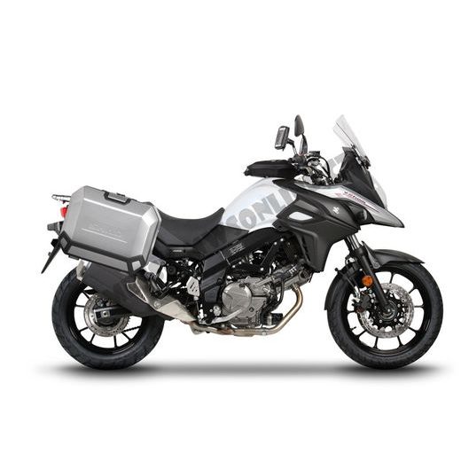 KOMPLETNÁ SADA BOČNÝCH HLINÍKOVÝCH KUFROV SHAD TERRA, 36/36 LITROVÝ BOČNÉ KUFRE, VRÁTANE MONTÁŽNEJ SADY SHAD SUZUKI DL 650 V-STROM
