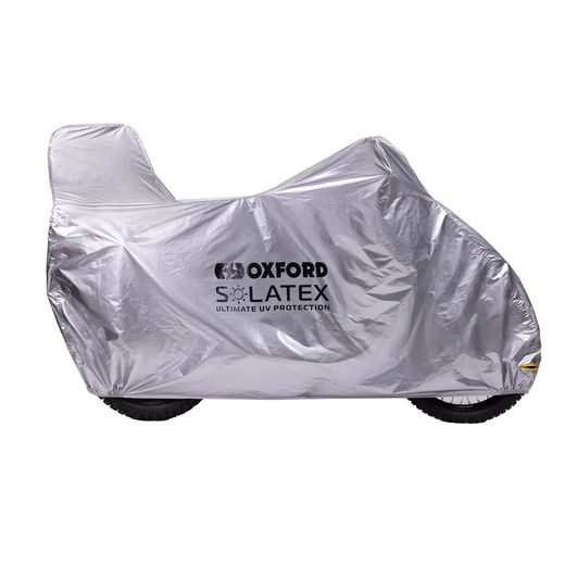 PLACHTA NA MOTORKU SOLATEX S PRIESTOROM PRE KUFOR, OXFORD (STRIEBORNÁ)