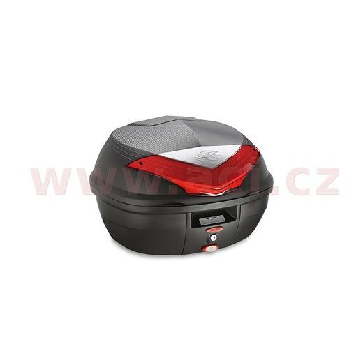 MONOLOCK TOPCASE, KAPPA (35L, ČIERNY NELAKOVANÝ + ČERVENÁ ODRAZKA)