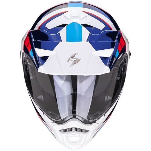 SCORPION PRILBA NA MOTOCYKEL ADX-2 CAMINO, BIELA/MODRÁ/ČERVENÁ