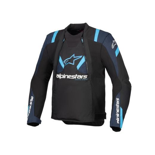 ALPINESTARS T-STUNT AIR – MOTOCYKLOVÁ BUNDA NA CESTNÚ JAZDU (ČIERNA/MODRÁ/SVETLO MODRÁ) 2025