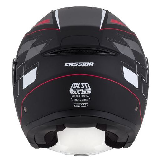 PŘILBA JET TECH ROXOR, CASSIDA (ČERNÁ MATNÁ/BÍLÁ/ČERVENÁ/ŠEDÁ)