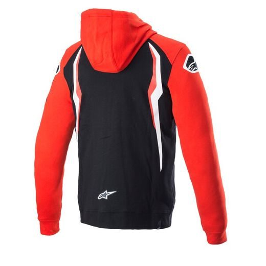 MIKINA NA ZIP S KAPUCŇOU HONDA 2021, ALPINESTARS (ČERVENÁ/ČERNÁ)