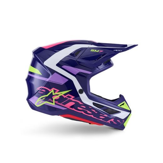 PRILBA SM7 DEED, ALPINESTARS (FIALOVÁ/RŮŽOVÁ/BÍLÁ/ŽLUTÁ FLUO) 2026