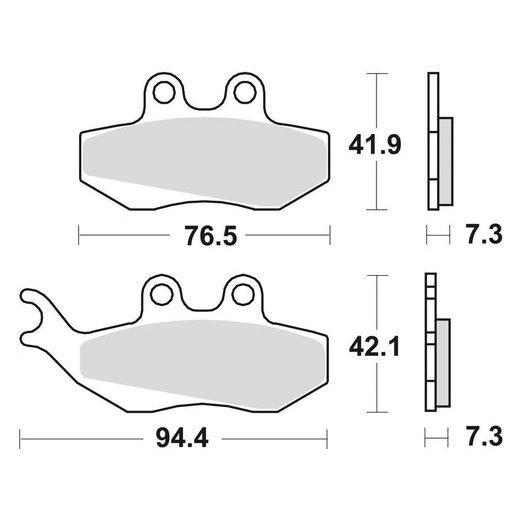 BRZDOVÉ DOŠTIČKY, BRAKING (SEMI-METALICKÁ ZMES SM1) 2 KS V BALENÍ