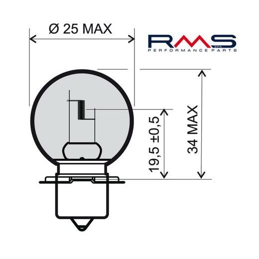 LAMP RMS 246510475 SB25 P26S 6V 15W