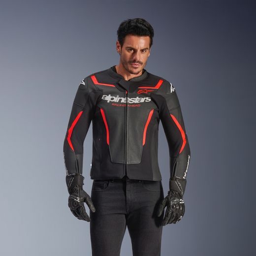 ALPINESTARS GP FORCE V2 AIRFLOW – MOTOCYKLOVÁ BUNDA NA CESTNÚ JAZDU (ČIERNA/ČERVENÁ FLUO/BIELA) 2026