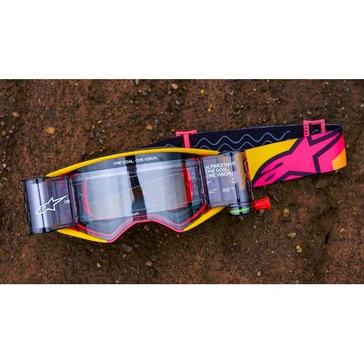 ALPINESTARS SUPERTECH CORP – MOTOKROSOVÉ OKULIARE NA MX A ENDURO (BIELA/ZLATÁ, ZRKADLOVÉ ZLATÉ PLEXI) 2025