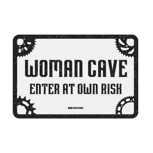 PLECHOVÁ CEDUĽA WOMAN CAVE, OXFORD (ČERNÁ/BÍLÁ, ROZMER 30 X 20 CM)