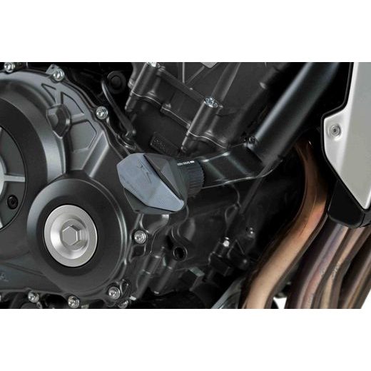 FRAME SLIDERS PUIG R12 9753N ČIERNY S ŠEDOU GUMOU