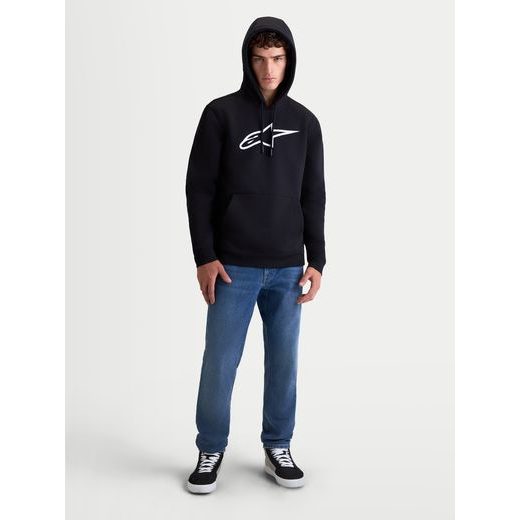 ALPINESTARS AGELESS HOODIE 3 – VOĽNOČASOVÁ MOTO MIKINA (ČIERNA/BIELA)